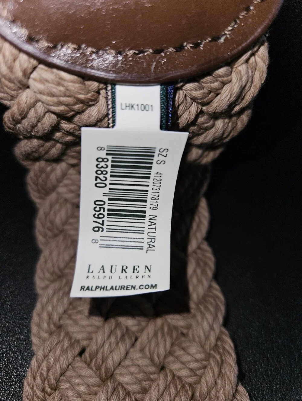 Vintage 90s Lauren Ralph Lauren Boho Macrame' Braided Statement Belt Natural S